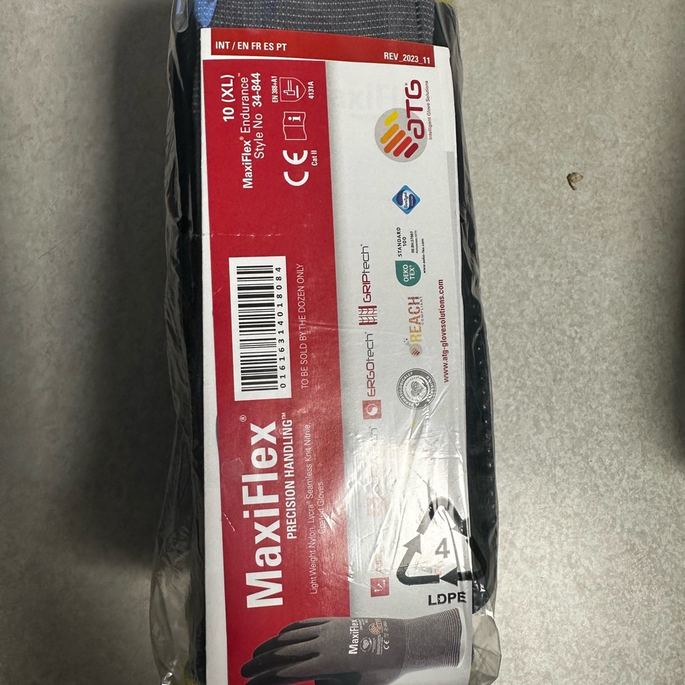 MaxiFlex Endurance 34-844 Work Gloves XL (10) – NEW Sealed Dozen